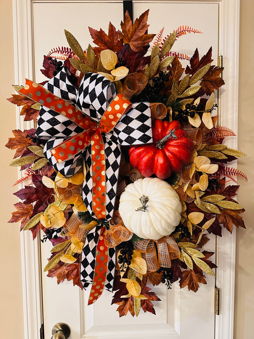 Deluxe Harvest Pumpkin Fall wreath